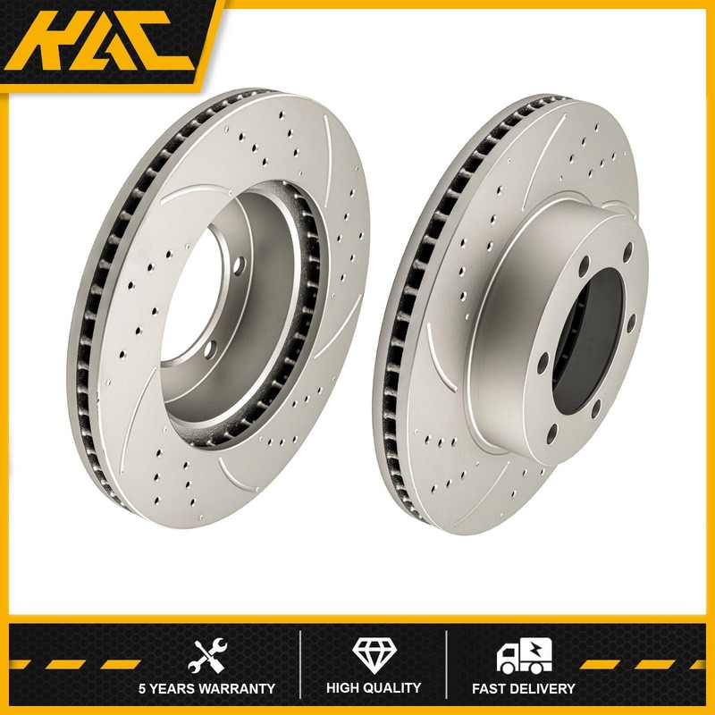 2x Front Drilled Slotted Rotors for 2000-2006 Toyota Tundra 2001-2007 Sequoia