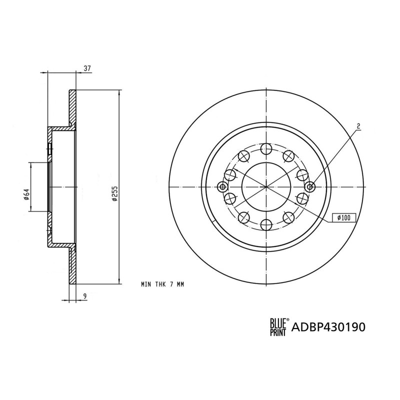 Blue Print Brake Disc ADBP430190 Fits MG ZS Rear Axle – OE Matching Quality