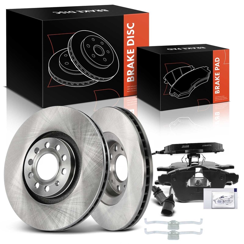 6x Disc Brake Rotors & Ceramic Brake Pads for Audi A4 2005-2009 A4 Quattro Front