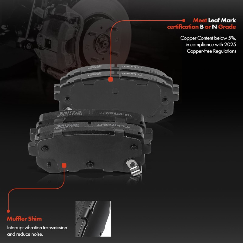 12x Front & Rear Side Disc Rotors & Brake Pads for Hyundai Kona 18-22 Kia Seltos gallery