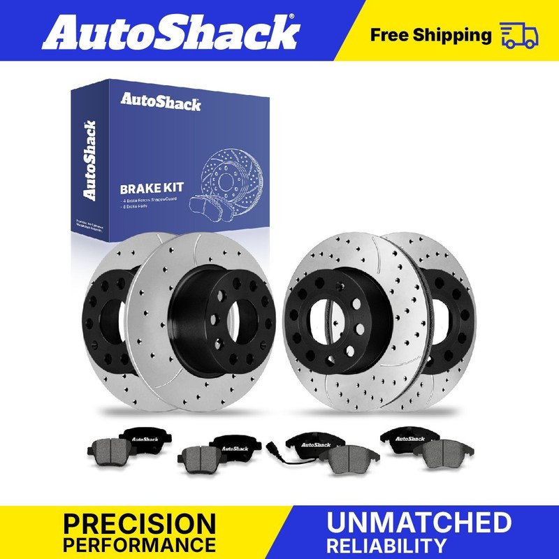 Front Rear Drilled Slotted Brake Rotors Premium Ceramic Pads for VW Beetle 2013