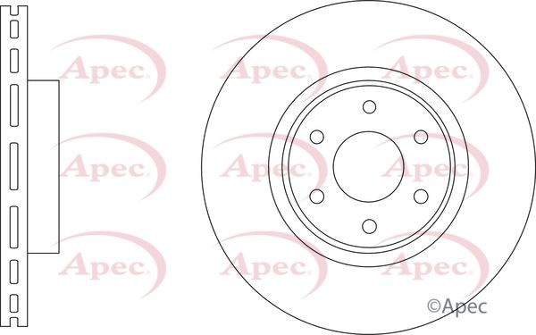 Braking Brake Disc APEC DSK3887 Front Vented Fits Ford Ranger Outer Ø 332mm
