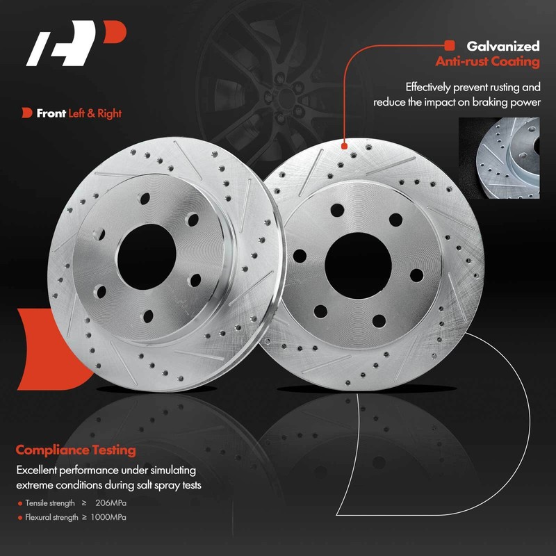 8pcs Front Drilled Rotor & Pads + Hub Bearing for Chevrolet Silverado GMC Sierra gallery