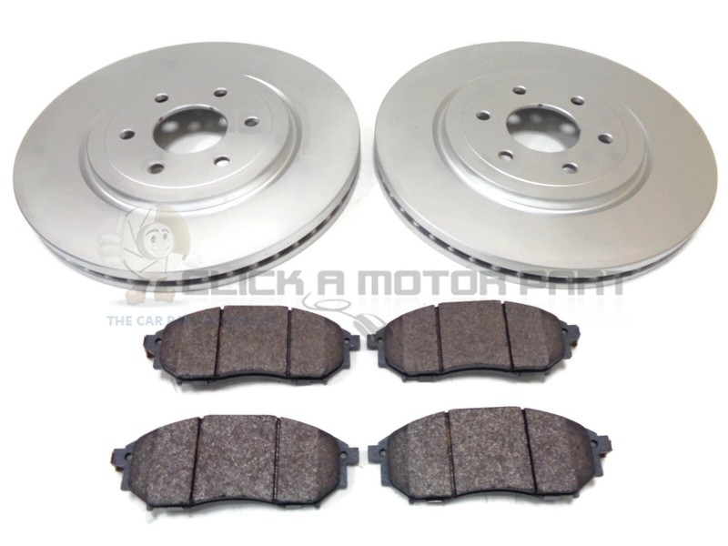 FOR NISSAN NAVARA 2.5 DCi D40 04-16 FRONT 2 BRAKE DISCS PADS (CHECK SIZE 320mm)
