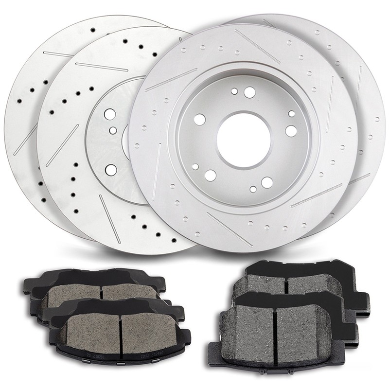 Front & Rear Brake Rotors Discs Ceramic Pads For Honda Accord Coupe 1998-2002