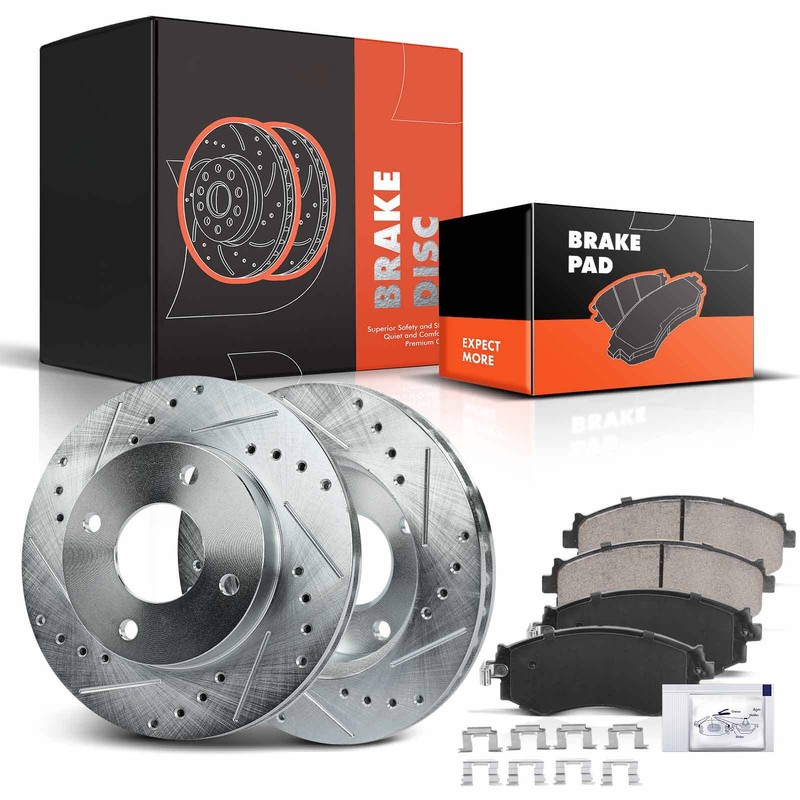 Front Drilled Brake Rotors & Ceramic Brake Pads for Nissan Sentra 2000-2006 1.8L