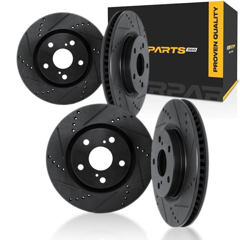 For BMW 330xi/325Ci 2006 Rotor Set Front and Rear | Drilled And Slotted | Vented