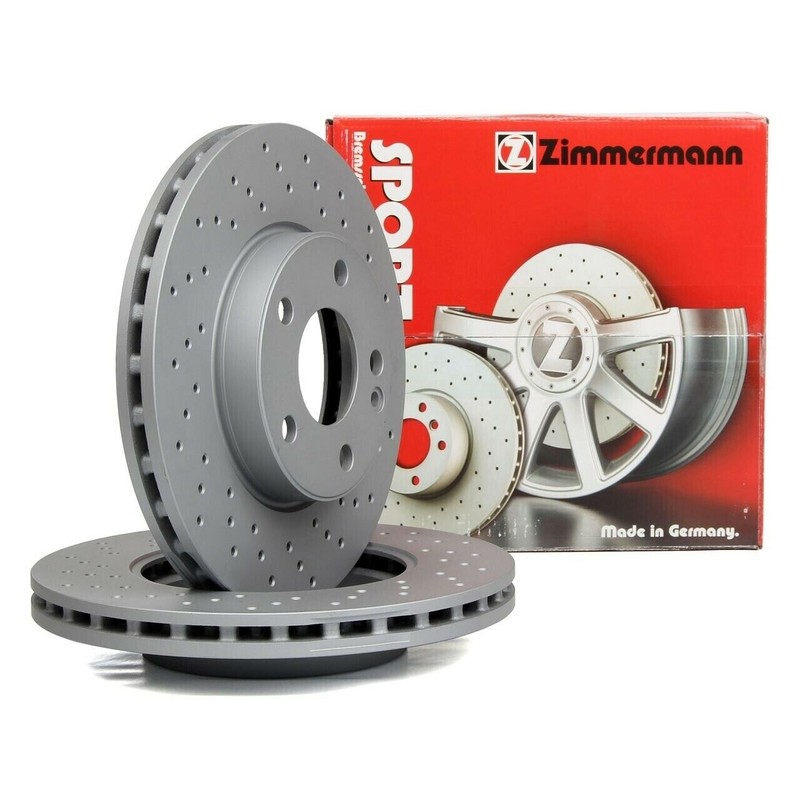 Pair Of Drilled Front Discs 330Mm Zimmermann Peugeot 308 II 1.6 GT GTI 2.0 HDi