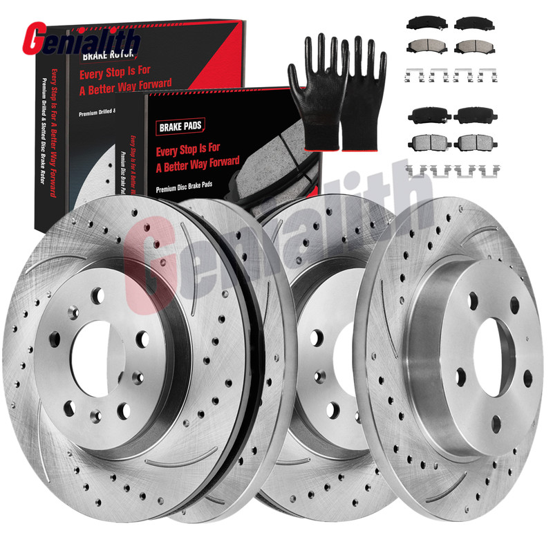 Front Rear Disc Rotors Ceramic Brake Pads for 2011 2012 2013 Chevrolet Impala