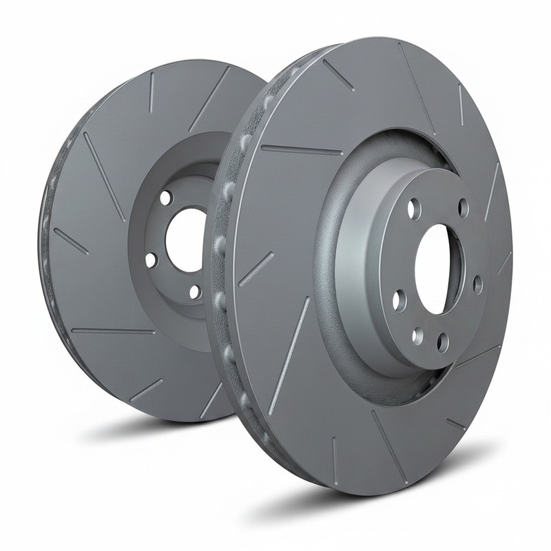 SP Performance T54-04 Grey Slotted Brake Rotors 69-70 Fairlane/68-73 Mustang