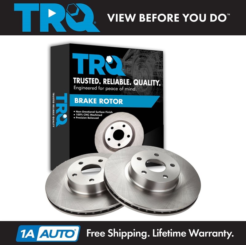 TRQ Front Disc Brake Rotor 5 Lug Left & Right Pair for Subaru Impreza Saab