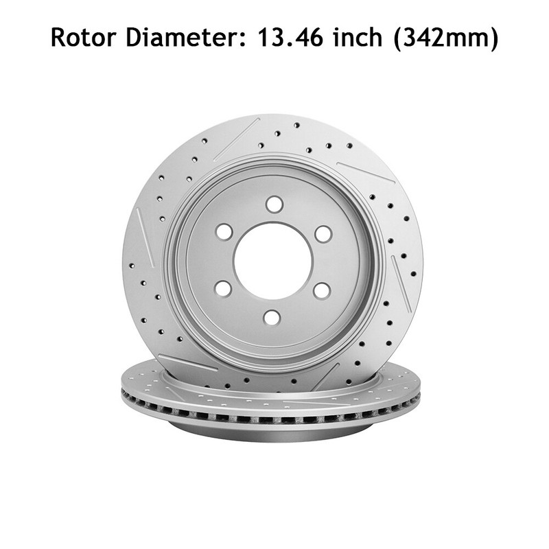 342mm Rear Drilled Brake Rotors for 07 - 17 Ford Expedition Lincoln Navigator gallery