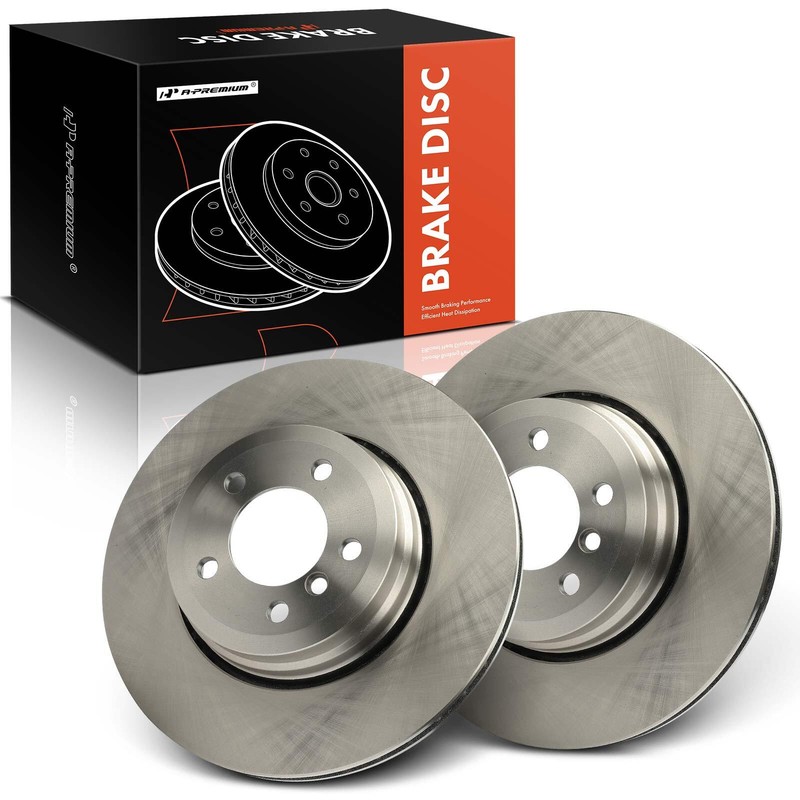 A-Premium 2x Rear LH & RH Disc Brake Rotors for BMW E65 750i 750Li 760i 760Li