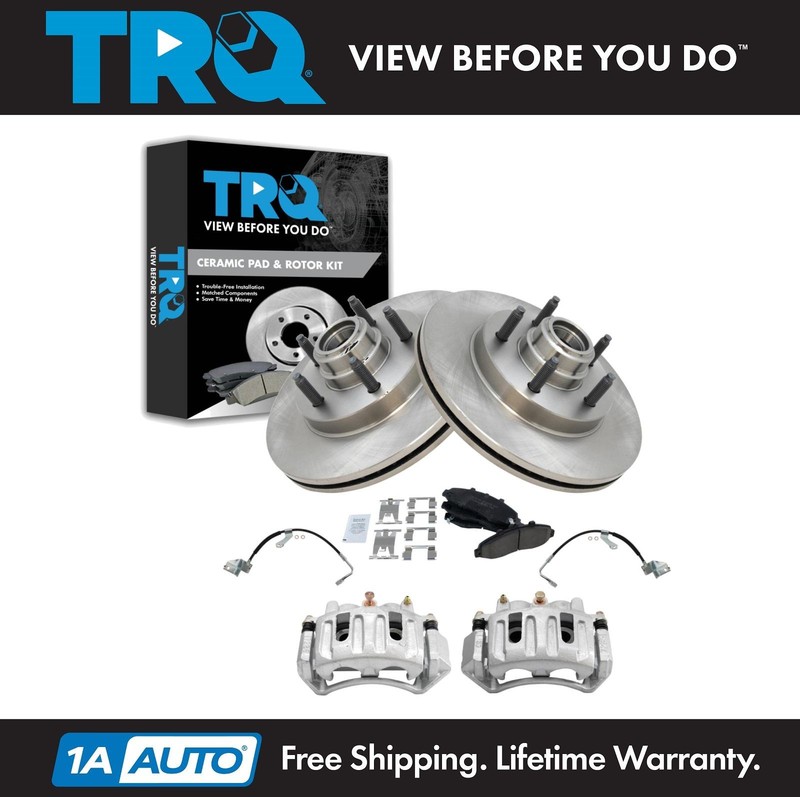 TRQ Front Ceramic Brake Pad & Rotor Kit Fits 2000-2001 Ford F-150