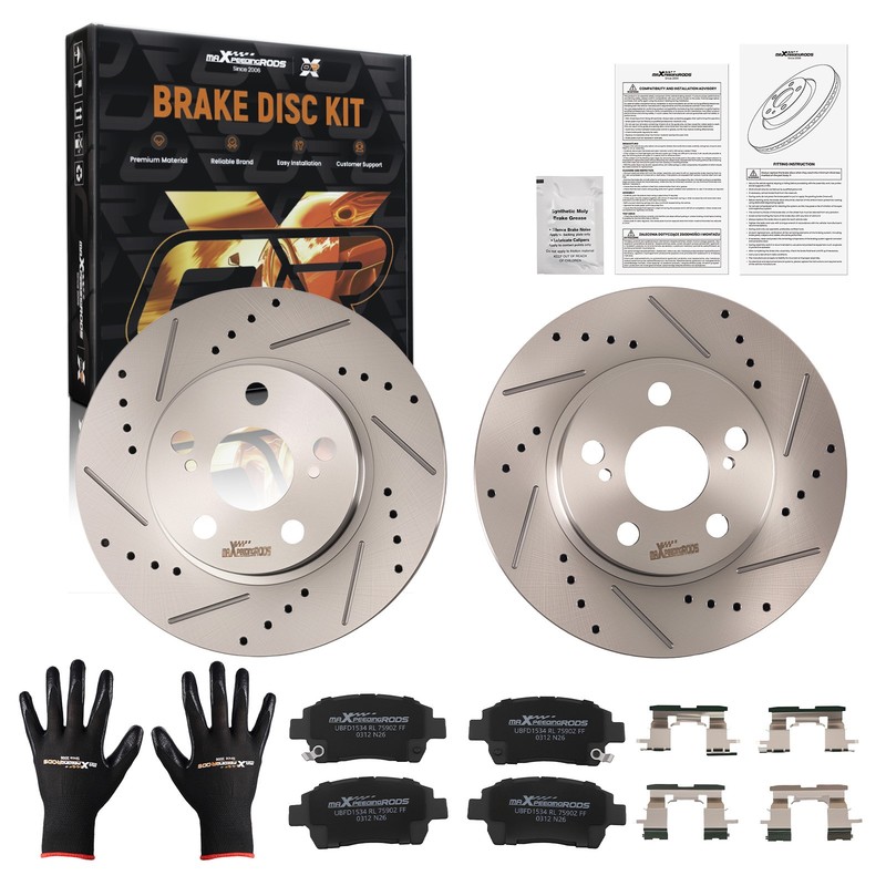 Front Brake Rotors & Ceramic Pads Kit for Toyota Prius 2004-2009 S31377 P822