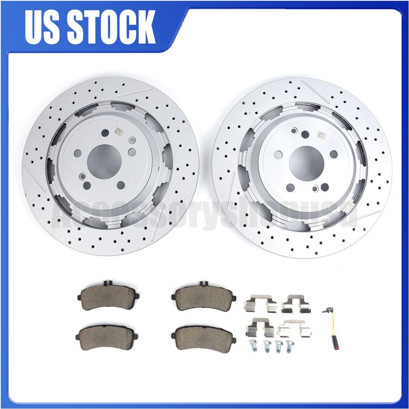 New Rear Brake Pads And Rotors For Mercedes-benz 2014-2020 W222 S450 S63 S65 AMG
