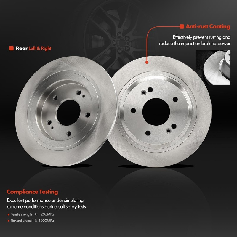 12x Front & Rear Side Disc Rotors & Brake Pads for Hyundai Kona 18-22 Kia Seltos gallery