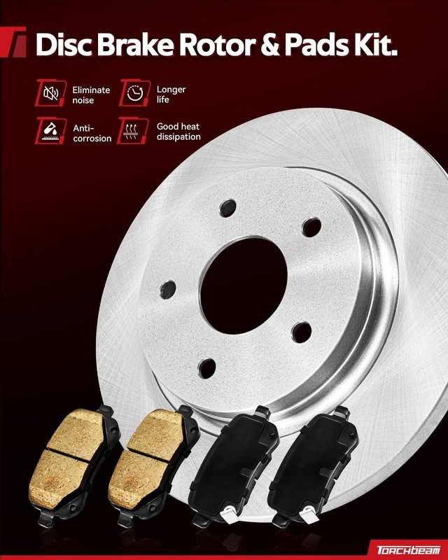 Rear Brake Kit - Disc Rotors & Ceramic Pads for 2010-2013 Forte Koup/Forte, 6pcs gallery