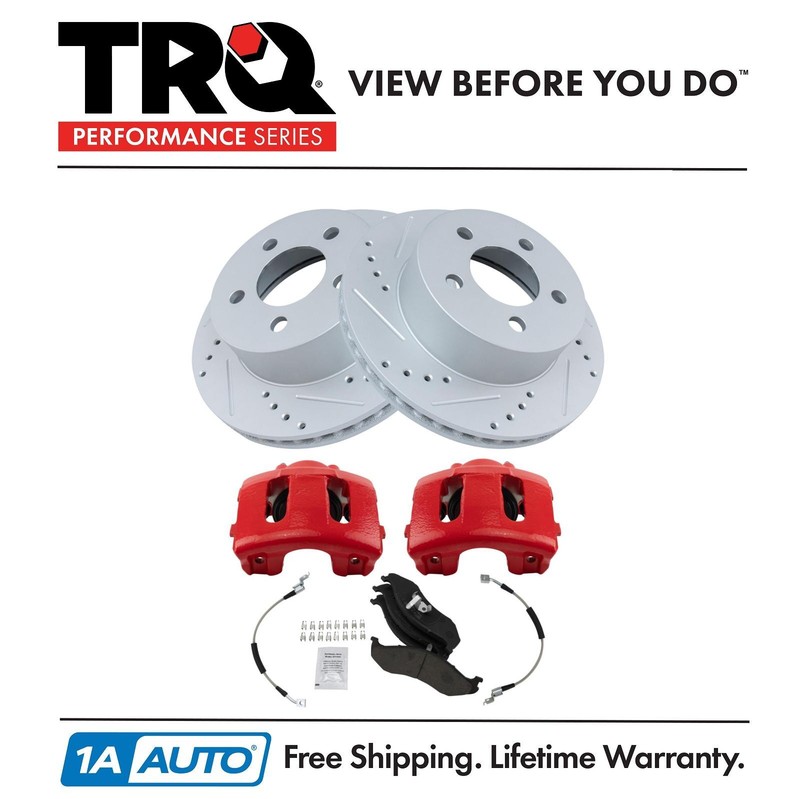 TRQ Front Ceramic Brake Pad & Rotor Kit For 99-01 Jeep Cherokee 97-06 Wrangler
