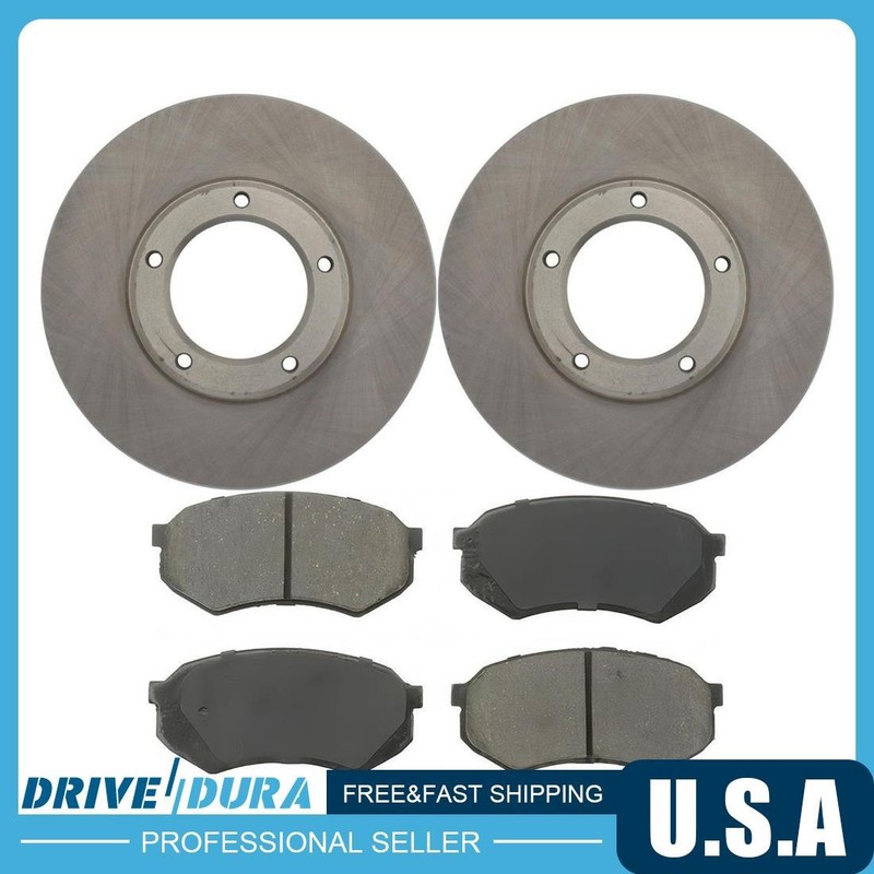 Front Disc Brake Rotors Ceramic Brake Pads Kit fits 1989 1990 1991 Toyota Pickup gallery