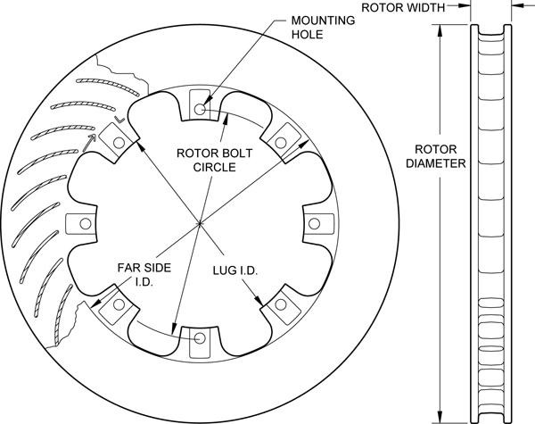 Wilwood Disc Brake Rotor - ROTOR1219-125AW713-000AAFXXXXR 8x7.62,32 VANE,UL gallery