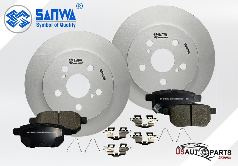 REAR BRAKE ROTOR SOLID GEOMET COATED &CERAMIC PAD KIT 259mm FOR TOYOTA 2010-2022