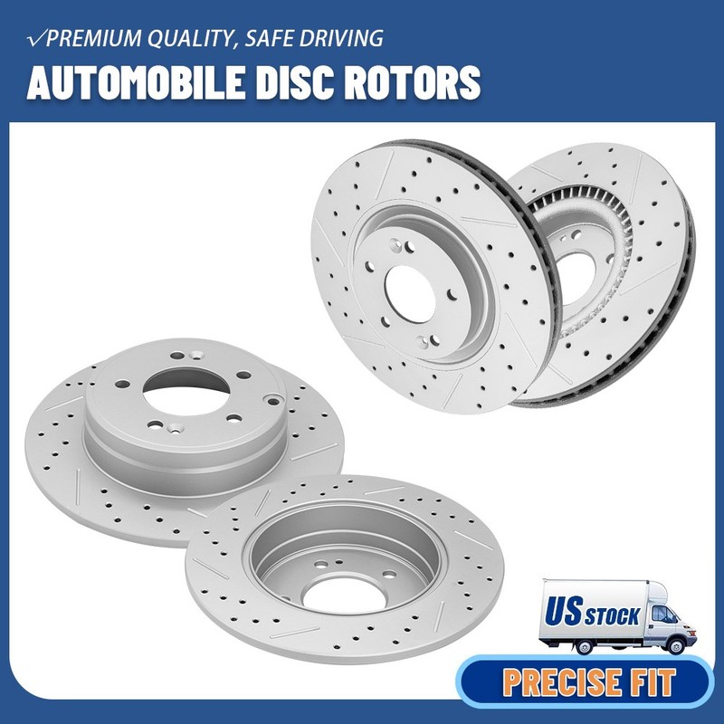 Front & Rear Disc Brake Rotors for 2016-17 Tucson Fuel Cell Cadenza 15-16 W/MPB