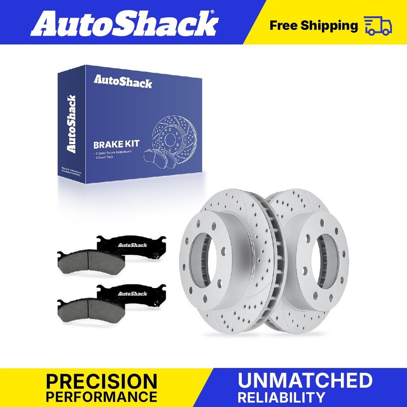 Front Drilled Slotted Brake Rotors Premium Pad for Chevy, Silverado 1500 01-06