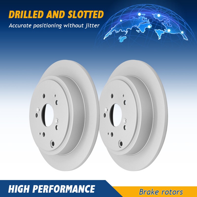 Front Drilled Disc Brake Rotors for 2001-2006 Acura MDX 2003-2008 Honda Pilot