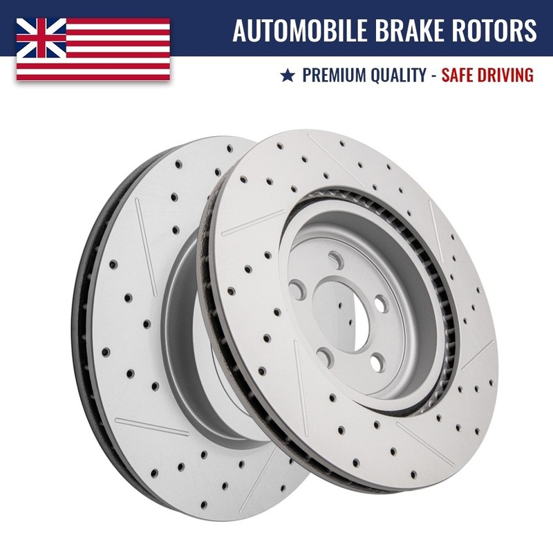 Front Drilled Slotted Disc Brake Rotors Set for Dodge Charger Challenger Magnum