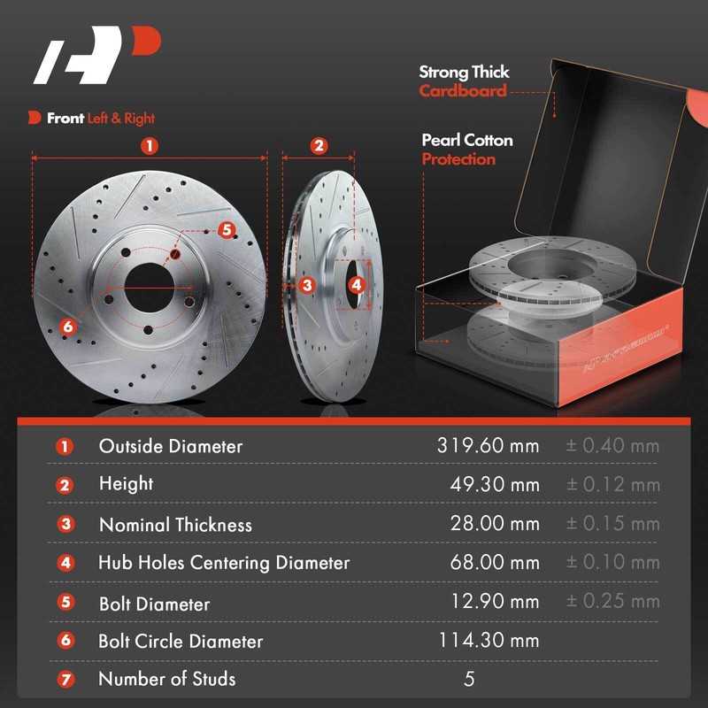 A-Premium 8x Front Drilled Brake Rotors & Pads + Calipers for INFINITI FX35 FX45 gallery