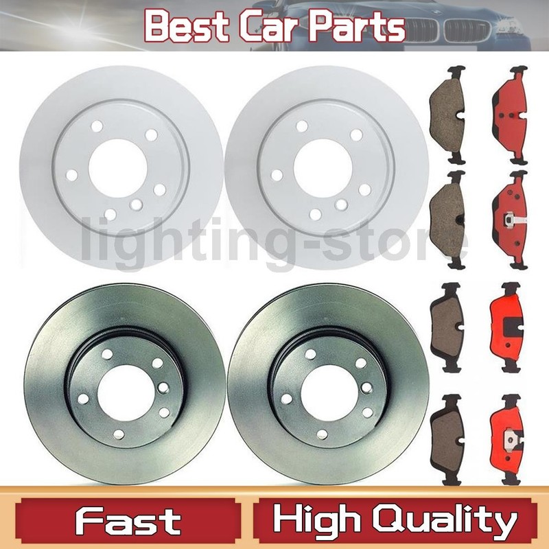 Front Rear Disc Brake Pad Set Disc Brake Rotor Fits BMW 1992-1994 325i 6 pcs