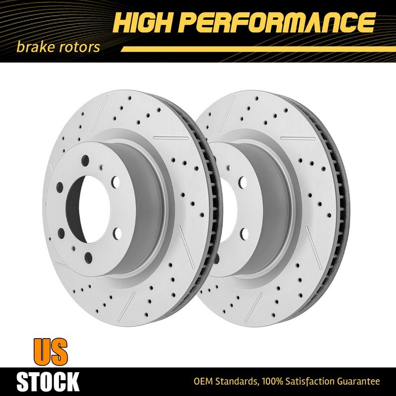 354mm Front Drilled & Slotted Disc Brake Rotors For 2022 – 2023 Toyota Tundra