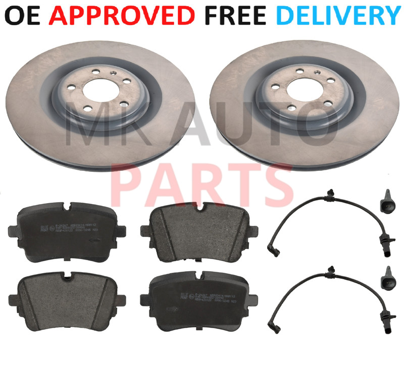 FOR AUDI Q7 3.0 4MB REAR BRAKE DISCS AND PADS + SENSOR 2015 ONWARDS 350MM