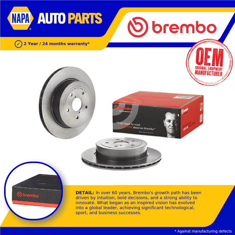 2x Brake Discs Pair Vented Rear 316mm 09.7813.21 Brembo Set 26700FE050 Quality