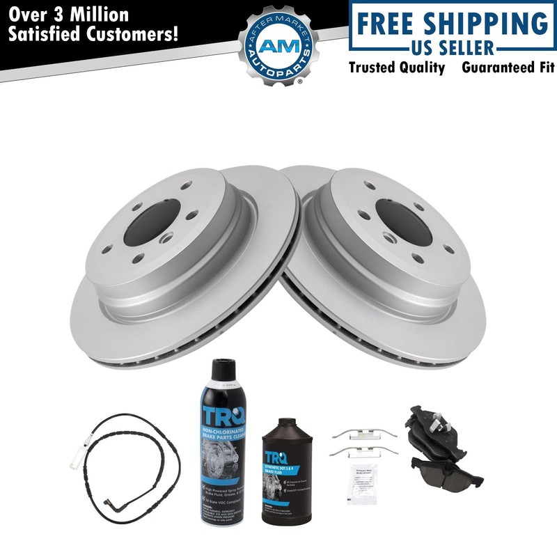 Rear Brake Pad & Rotor Kit Premium G-Coated Ceramic Fits 07-10 BMW