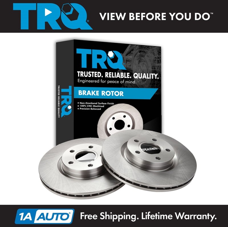 TRQ Front Vented Brake Rotor Left & Right Pair Set for C30 C70 S40 V50