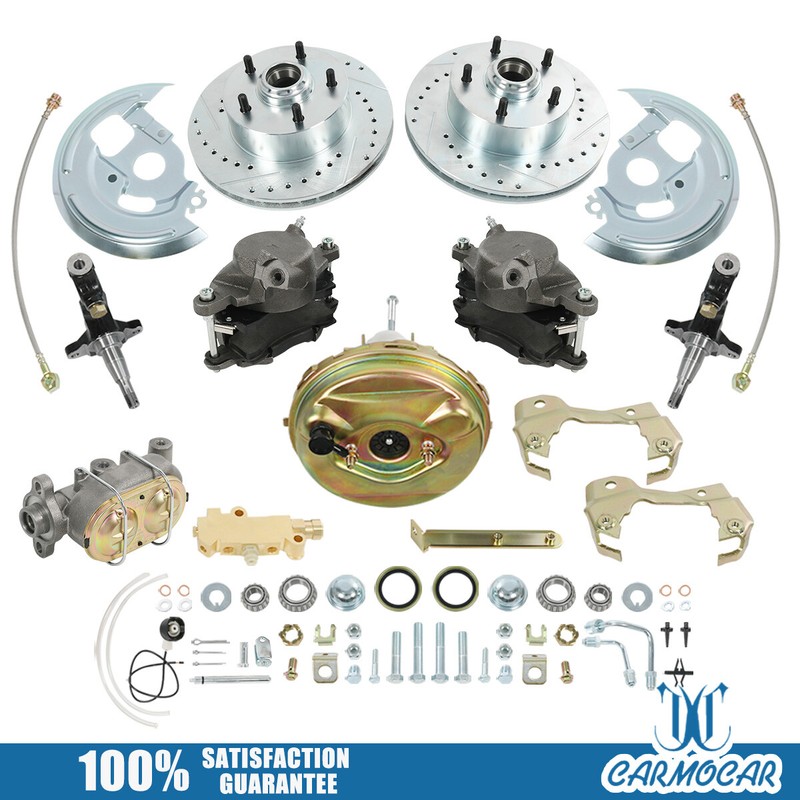 Body Disc Brake Conversion Kit 9″ Booster Drilled Rotors For GM A, F, X 1964-72