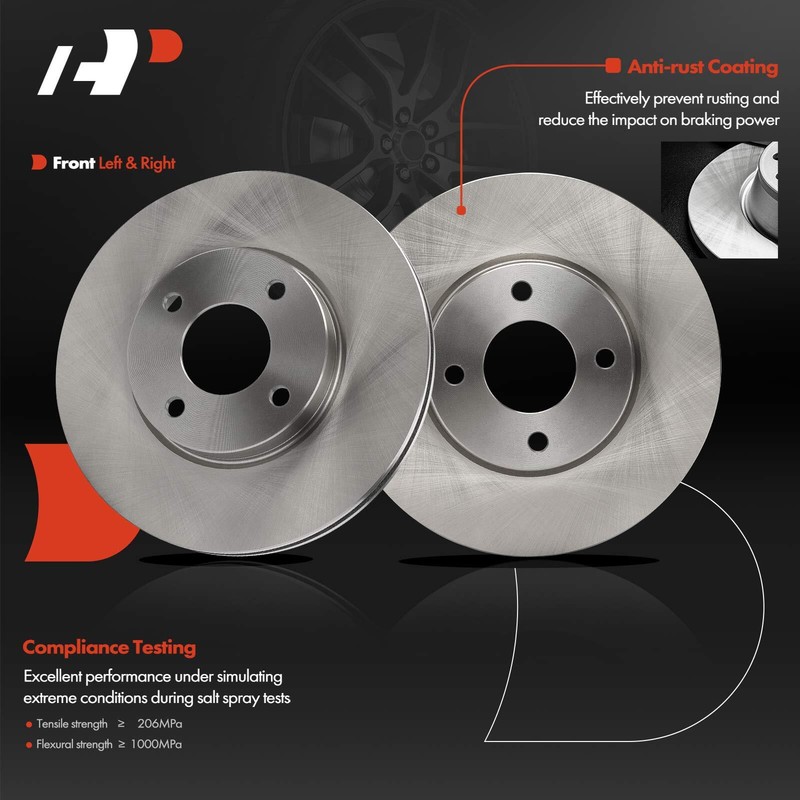 A-Premium 2x Disc Brake Rotors Front for Nissan Versa 2020-2023 Kicks 2021-2023 gallery