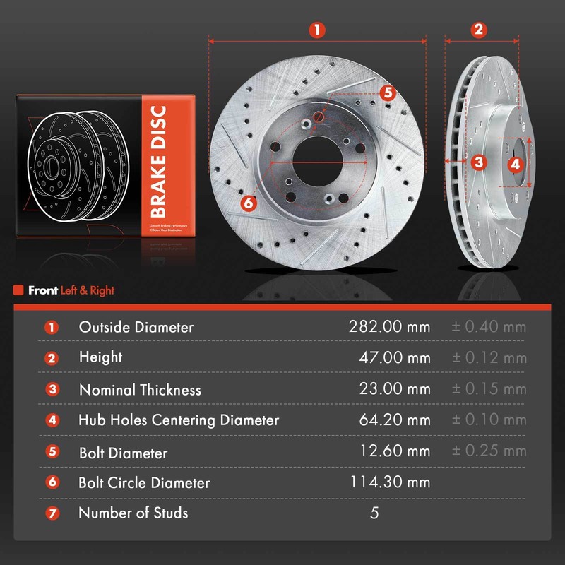4x Front & Rear Sides Drilled Brake Rotors for Honda Element 2003-2011 L4 2.4L gallery