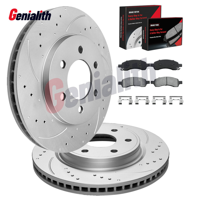 Front Brake Rotors + Ceramic Brake Pads for Chevy Trailblazer Envoy V6 2006-2009