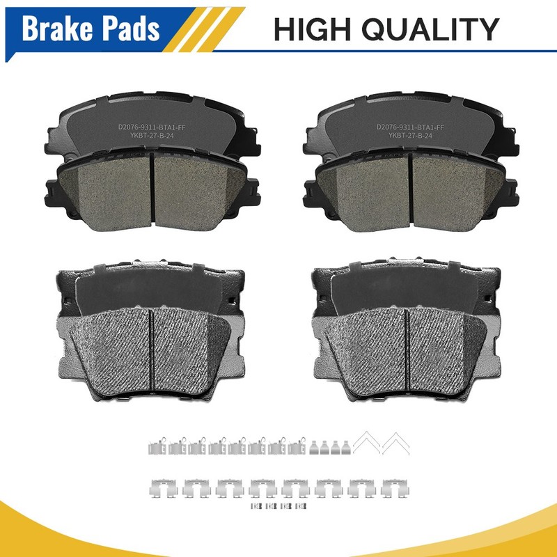 Front Rear Ceramic Brake Pad For 2018 2019 2020 2021 2022 2023 2024 Toyota Camry