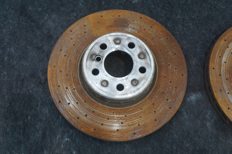 Set 2 Front Cross Drilled Disc Brake Rotor OEM 34116858623 Bmw I8 2014-17 19-20 gallery