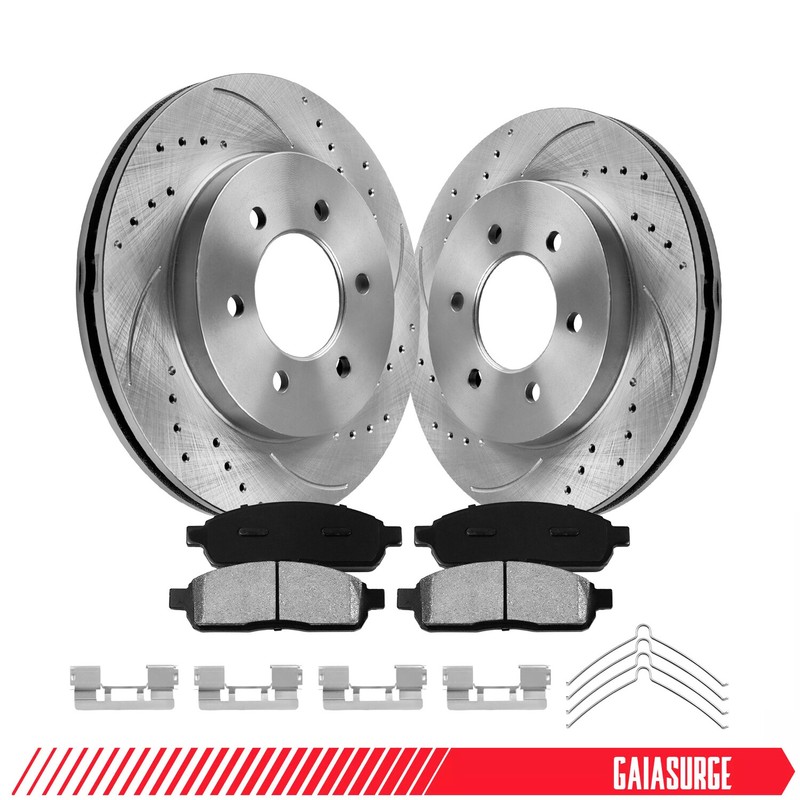 Front Brake Rotors Ceramic Pads Kit for 2004-2008 Ford F-150 4WD 6 Lug 330mm gallery
