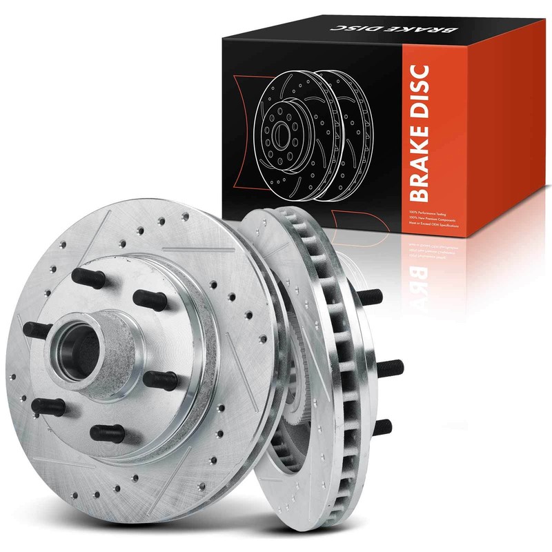 Front Drilled Brake Rotors for Chevy Express 2500 GMC C2500 Express 2500 6 Lug