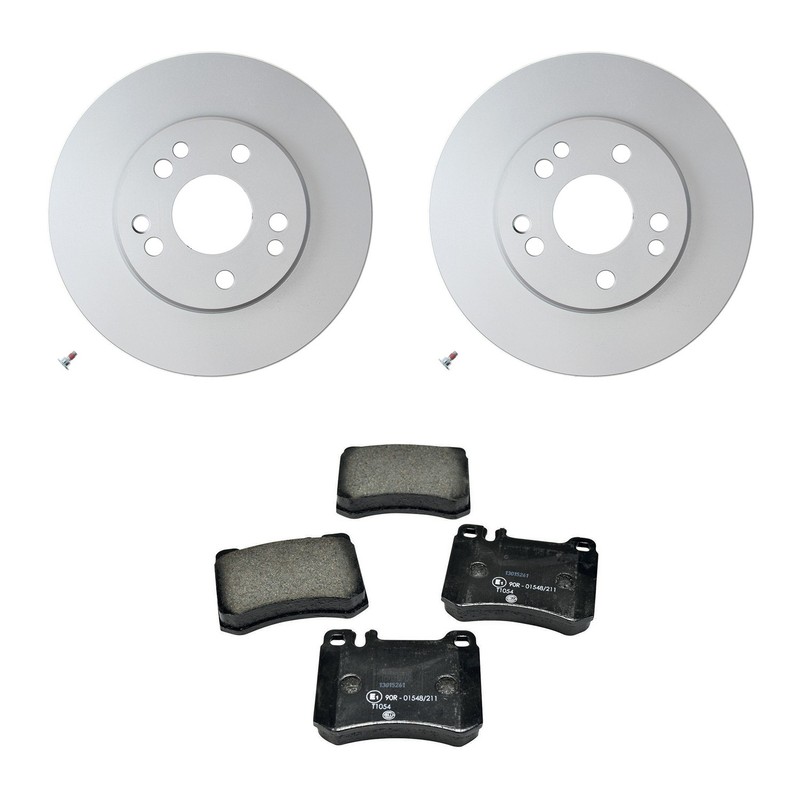 Hella Front 284mm Rotors Low-Met Disc Brake Pad Kit For W107 560SL Base 1986-89