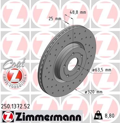 Zimmermann 250.1372.52 Brake Disc for Ford, Volvo gallery