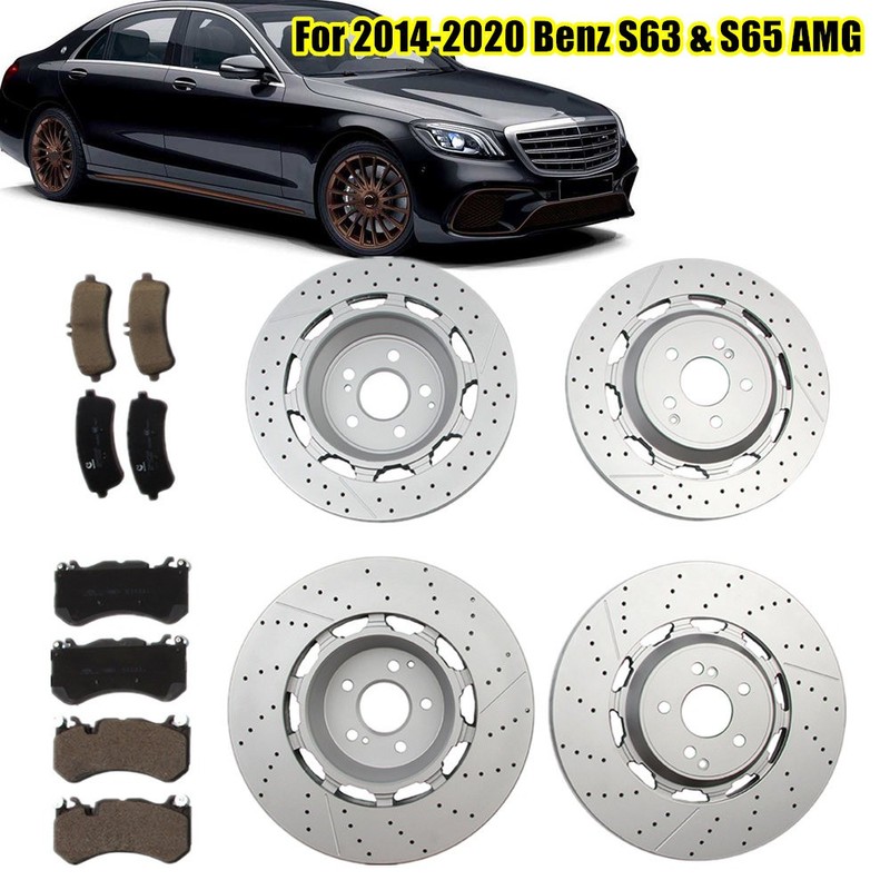 Brake Pads And Rotor Kits Front & Rear For Mercedes Benz S63 & S65 AMG