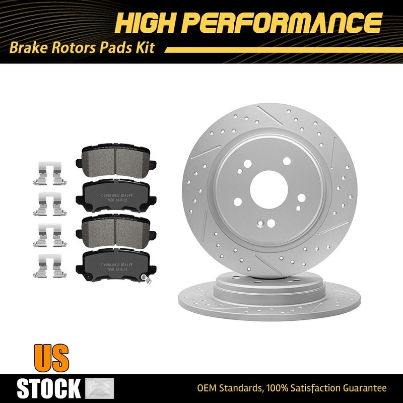 Rear Disc Brake Rotors + Ceramic Pads For 2015 – 2020 Acura TLX w/ Hardware