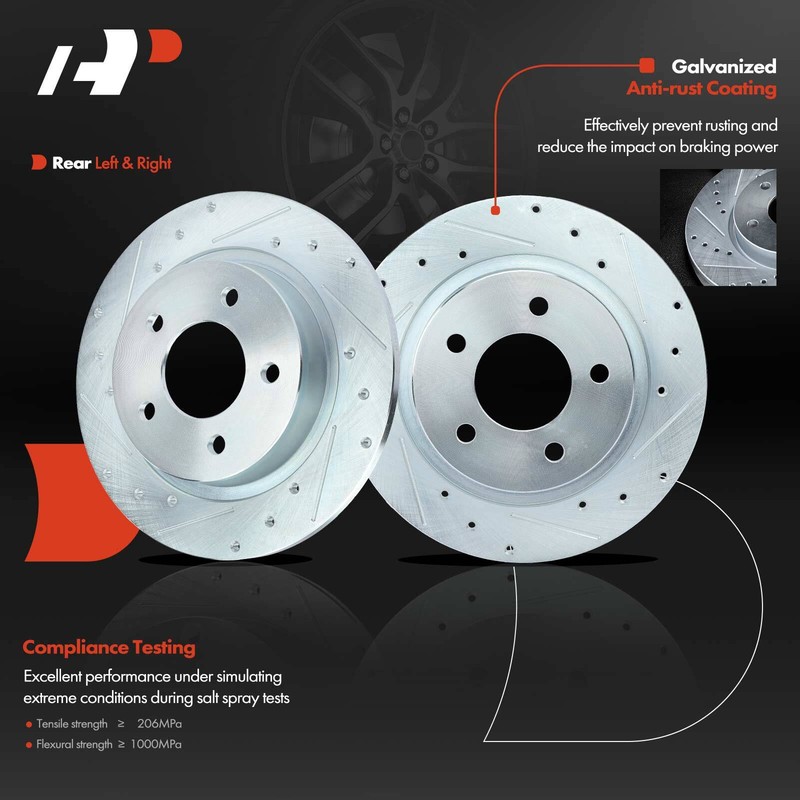 A-Premium 8x Rear Drilled Brake Rotors & Pads + Calipers for Mazda 3 2009-2013 gallery